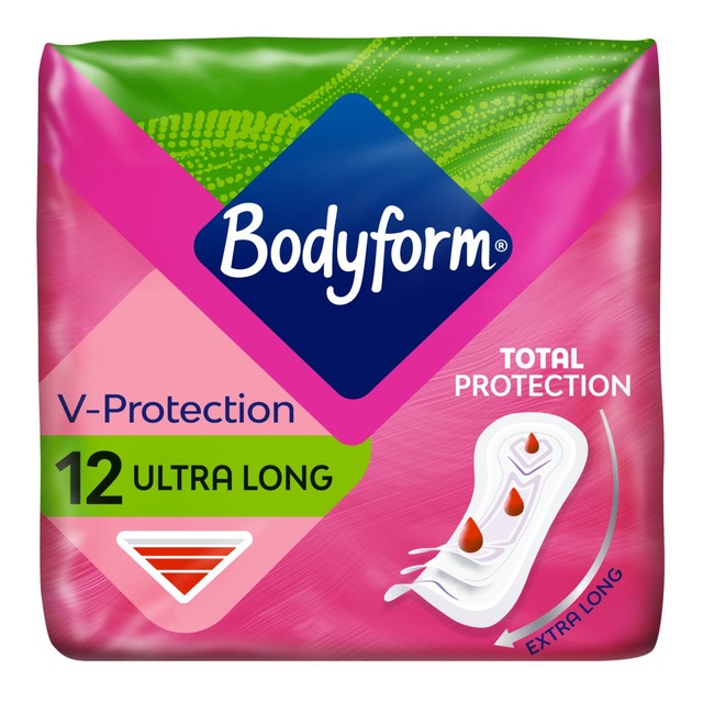 Bodyform Ultra Long sanitary towels 12 pack - British product