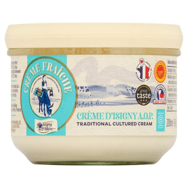 Isigny Sainte-Mère crème fraîche 200ml, UK version