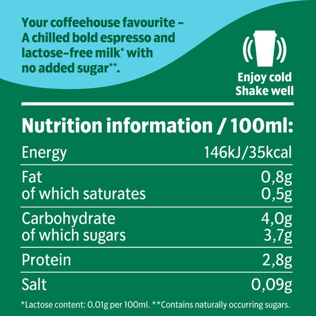Starbucks Skinny Latte No Added Sugar Iced Coffee 220ml (British brand)