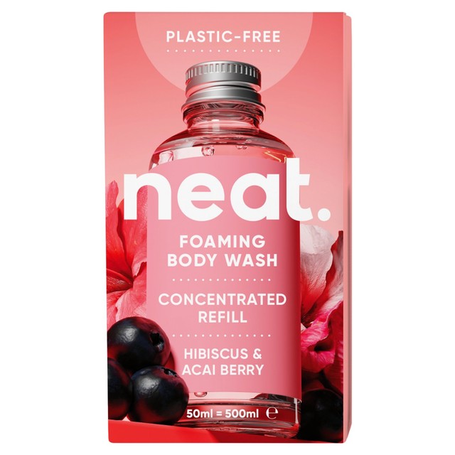 Neat body wash refill hibiscus and acai berry 50ml, imported from the UK