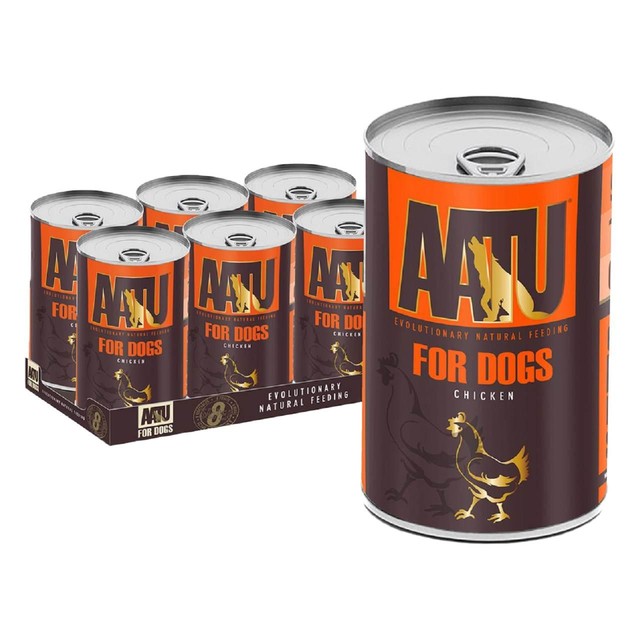 AATU adult chicken wet dog food 6 x 400g - British product