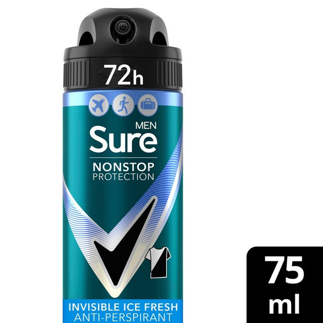 Sure Men 72hr Deodorant Ice Fresh Spray 75ml (British brand)