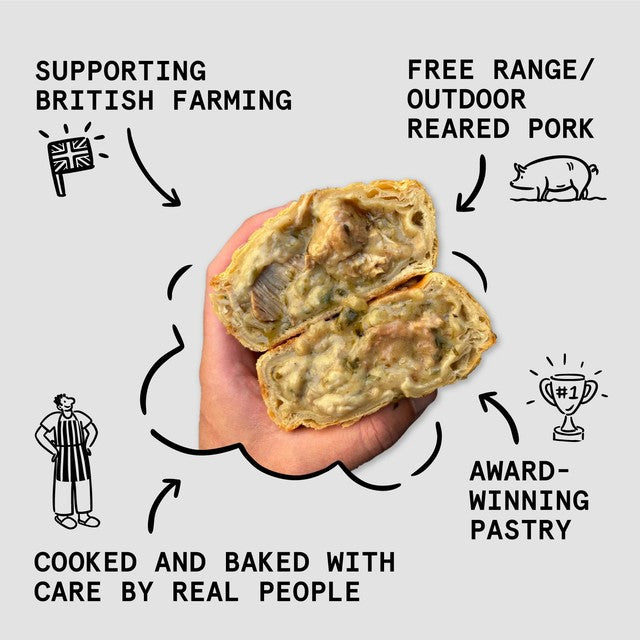 Willy's Pies braised pork fennel oregano pie 200g (British brand)