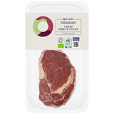 Ocado organic beef ribeye steak 225g, imported from the UK