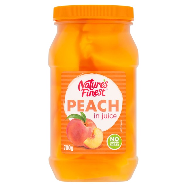 Nature's Finest peach slices in juice 700g, imported from the UK