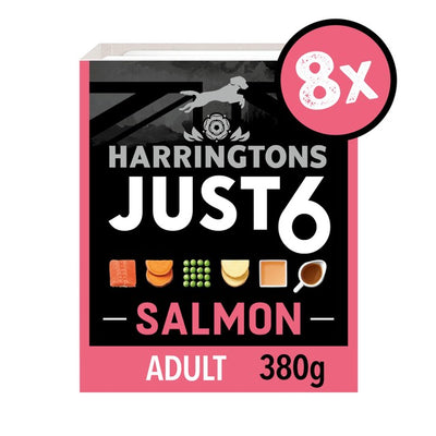 Harringtons Just 6 Wet Salmon Complete Wet Dog Food 8 x 380g