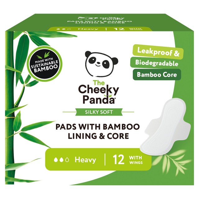 The Cheeky Panda Heavy Pads with Bamboo Core 12 pads (British brand)