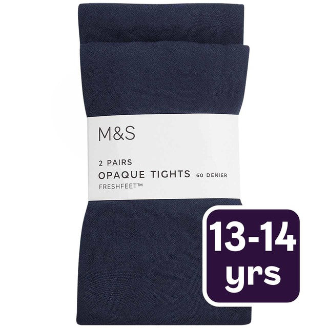 M&S girls school tights navy 13-14 years, imported from the UK