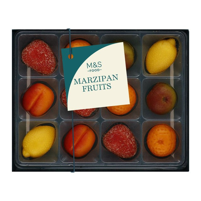 M&S marzipan spring fruits assorted marzipan sweets 137g, imported from the UK