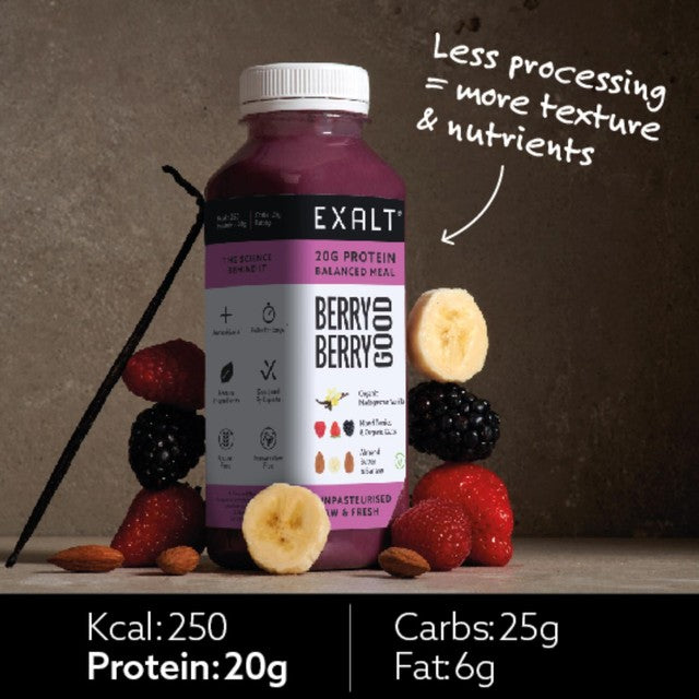 EXALT vegan protein smoothie with berries and vanilla 330ml - British product