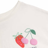 M&S fruit embroidery pyjama set ivory 8-9 years, imported from the UK