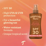 Hawaiian Tropic Glowing Protection SPF 30 sunscreen spray 200ml, UK version