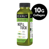 EXALT Nip & Tuck Green Juice with Collagen 330ml, imported from the UK