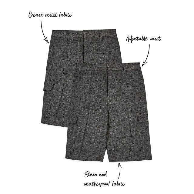M&S boys cargo school shorts 4-5 years grey, imported from the UK