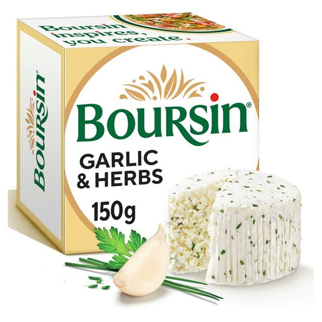Boursin Garlic & Herbs soft cheese 150g - British product