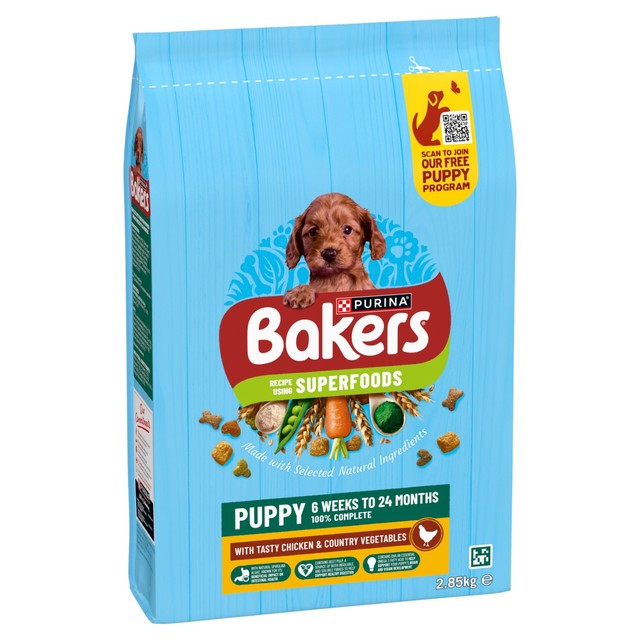 Bakers puppy chicken with vegetables dry dog food 2.85kg - British product