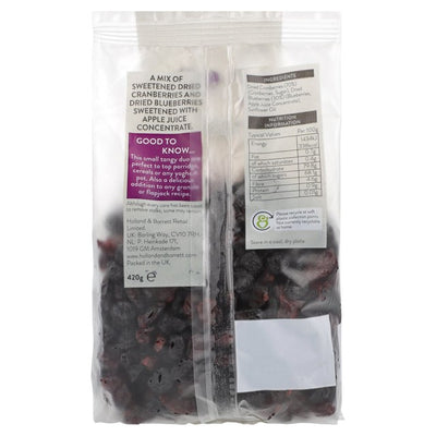Mélange de fruits séchés canneberge et myrtille Holland & Barrett 420g