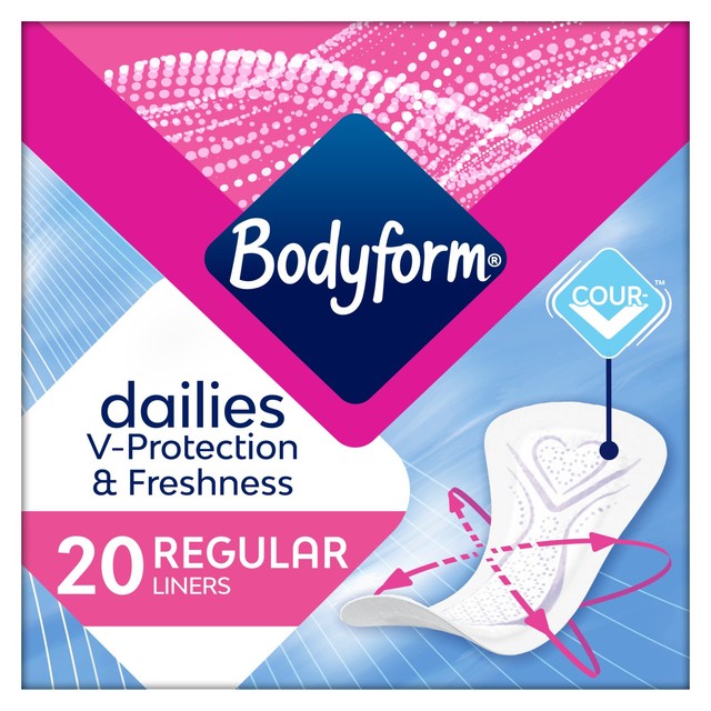 Bodyform Dailies regular panty liners 20 pack - British product