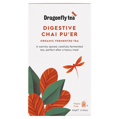Dragonfly Tea Digestive Chai Pu'er Tea Bags 20 per pack