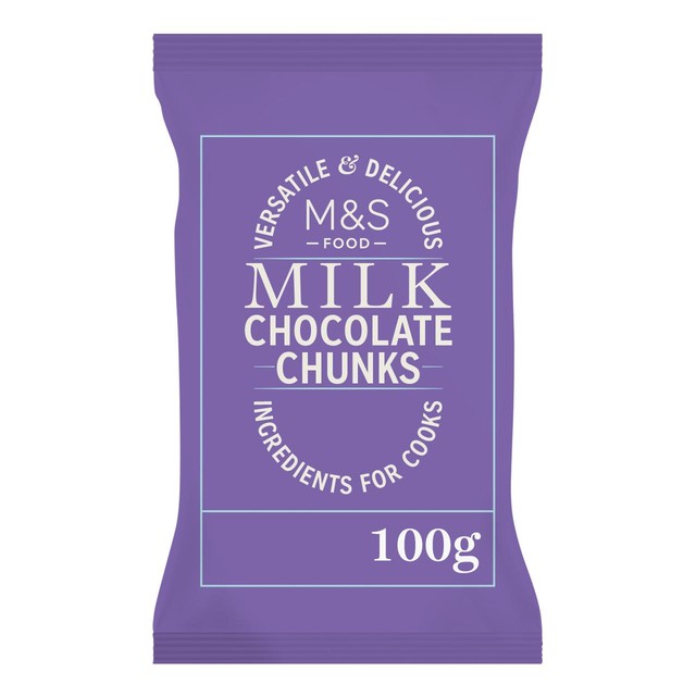 M&S milk chocolate chunks 100g, imported from the UK