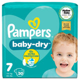 Pampers Baby Dry nappies Size 7 30 Count, imported from the UK