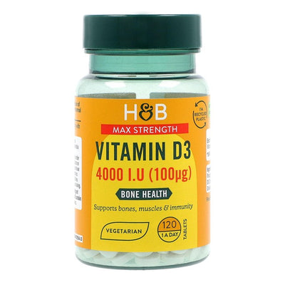 Holland & Barrett Vitamin D3 4000 IU Vitamin D Supplement 120 Tablets