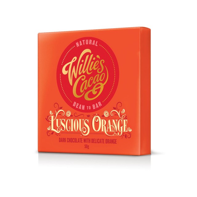 Willie's Cacao dark chocolate with orange bar 50g (British brand)