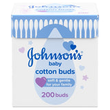 Johnson's Baby Cotton Buds 200 count plastic free, UK version