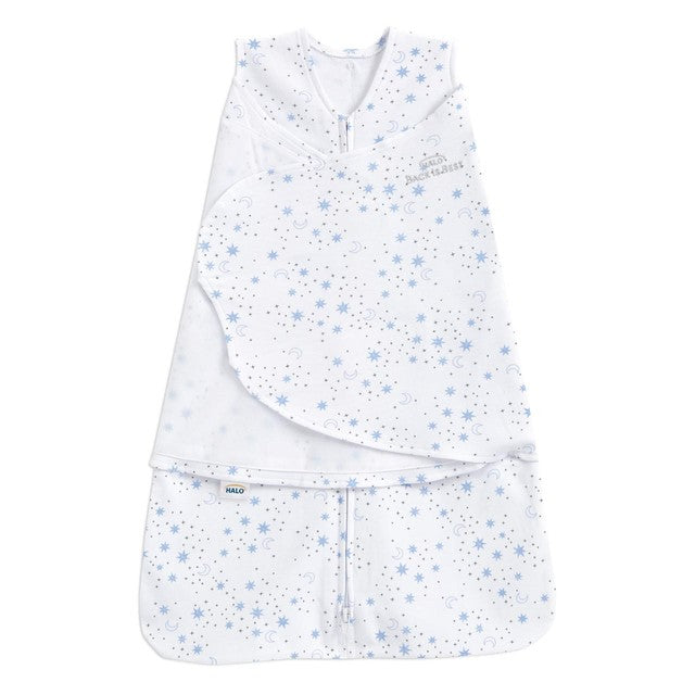 Halo SleepSack Midnight Moons Blue baby swaddle 0-3 months, UK version