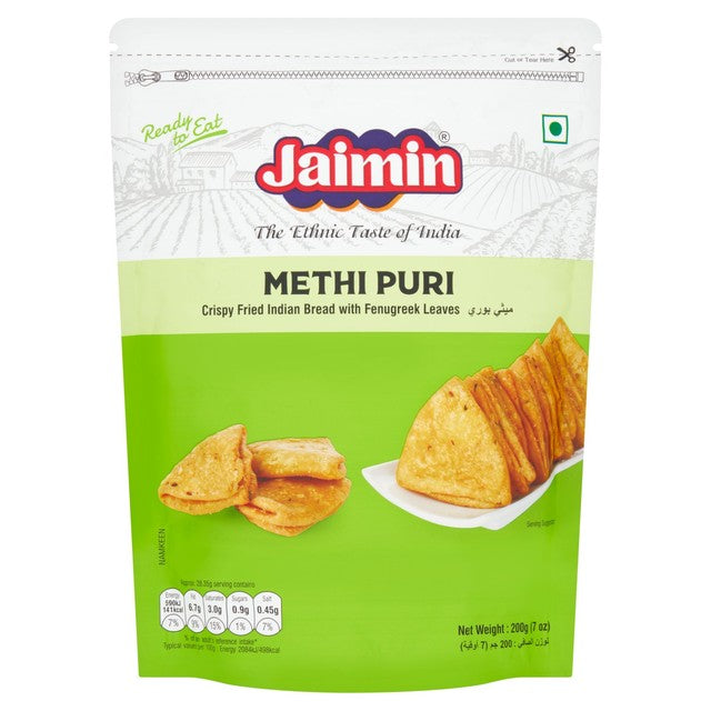 Jaimin Methi Puri fried Indian bread 200g, UK version
