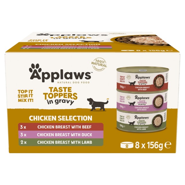 Applaws chicken gravy dog food topper 8x156g - British product