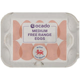 Ocado free range eggs 6 per pack, imported from the UK