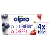 Alpro blueberry cherry dairy-free yogurt alternative 4 x 125g pack - British product