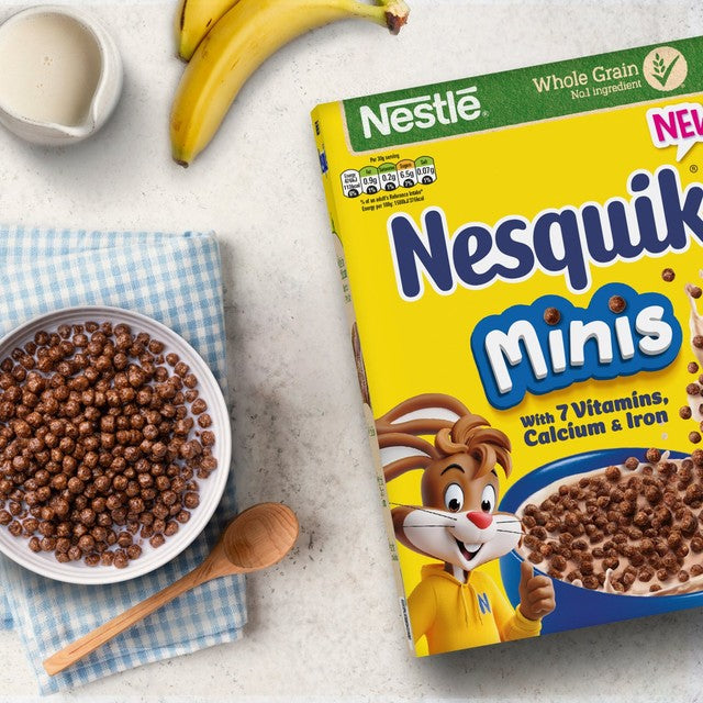 Nesquik chocolate minis breakfast cereal 300g, imported from the UK