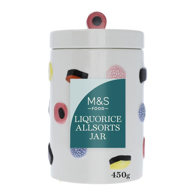 M&S liquorice allsorts sweets jar 450g, imported from the UK