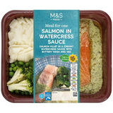 M&S salmon in watercress sauce with sides 400g, imported from the UK