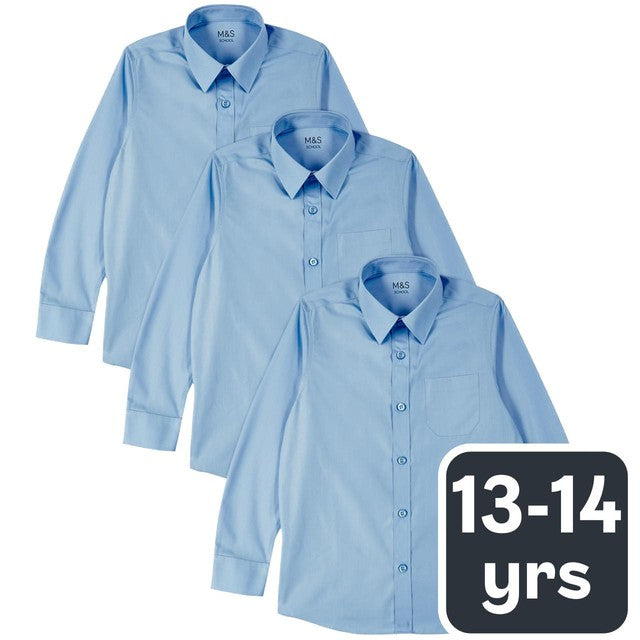 M&S blue school shirts 13-14 years, imported from the UK