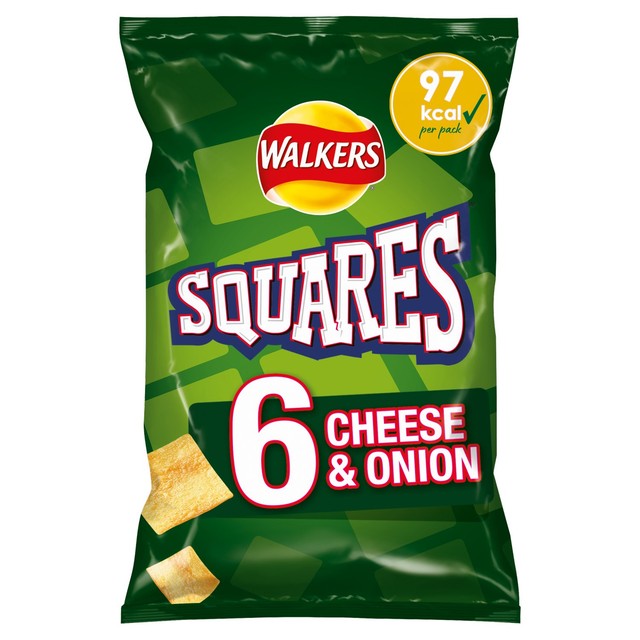Squares Cheese & Onion crisps 6x22g multipack (British brand)