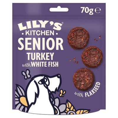 Lily's Kitchen Turkey & White Fish Bites for Senior Dogs Dog Treats 70g