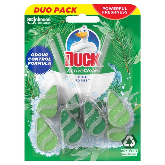 Toilet Duck Pine toilet rim block duo pack - British product