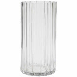 M&S ridged glass cylinder vase clear one size, imported from the UK