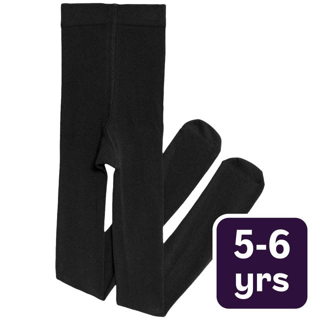M&S girls black school tights 5-6 years, imported from the UK
