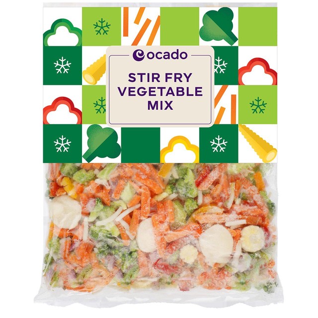Ocado frozen stir fry mix 650g, imported from the UK