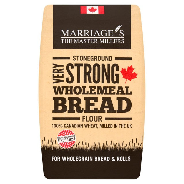 Marriage's Very Strong Canadian Wholemeal Flour 1.5kg, imported from the UK