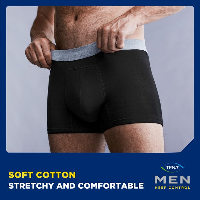 TENA men's black incontinence boxers size medium (British brand)