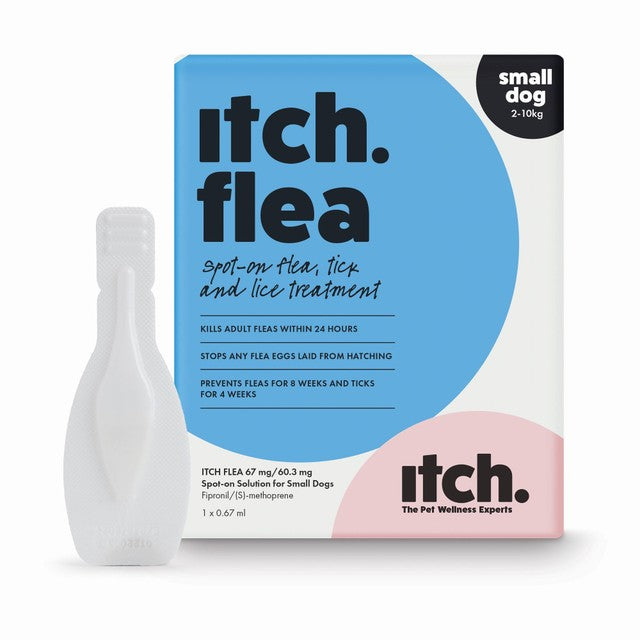 Itch Flea Spot-On Treatment for Small Dogs 2-10kg, UK version