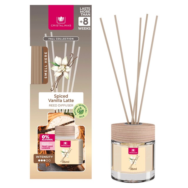 Cristalinas reed diffuser spice vanilla latte 35ml - British product