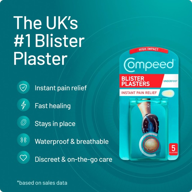 Compeed underfoot blister plasters pack of 5 - British product