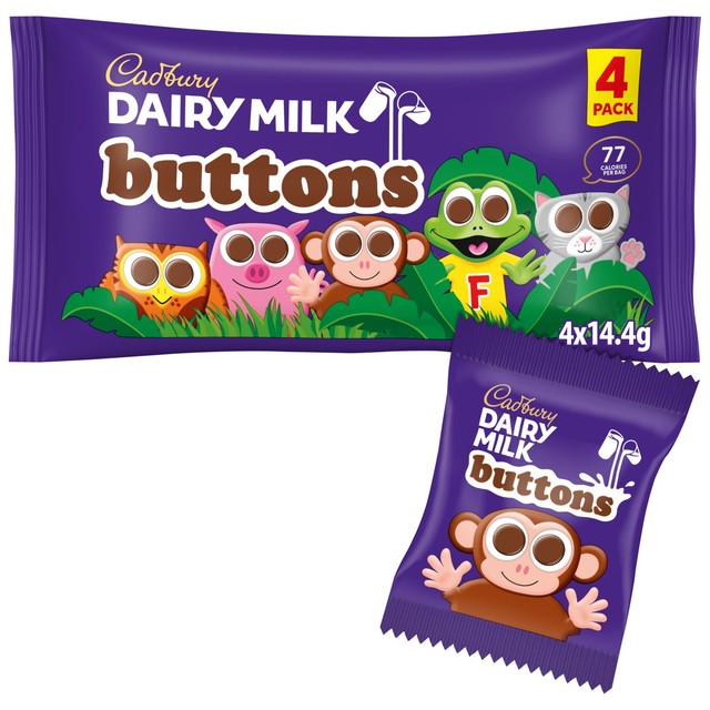 Cadbury Dairy Milk chocolate buttons 5 x 14g - British product