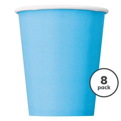 Unique Party Powder Blue Paper Party Cups 8 Pack